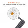 Picture of SINCODA 5 Pack 6Ft Modular Coiled Telephone Handset Cord for Telephone/Handset Black Curly Cord(Black)