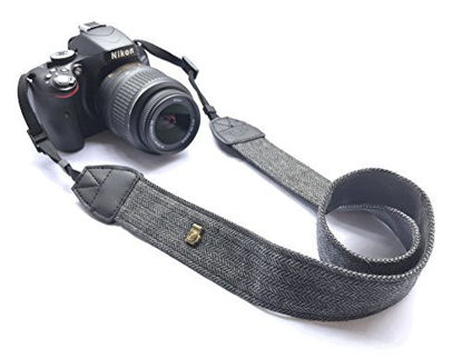 Picture of Alled XN01-0943 Neck Shoulder Belt Strap, Vintage Print Soft Colorful Camera Straps for Women/Men, All DSLR/Nikon/Canon/Sony/Olympus/Samsung/Pentax/Olympus, Black