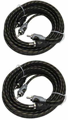 Picture of Rockford Fosgate RFI-10 10' Feet 2 Channel RCA Car Audio Signal Cables RFI10 (2 Pack)
