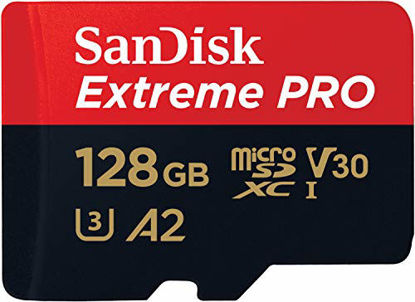 Picture of SanDisk Extreme Pro SDXC UHS-I U3 A2 V30 128GB + Adapter, SDSQXCY-128G-GN6MA