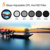 Picture of K&F Concept 67mm Variable Fader ND2-ND32 ND Filter and CPL Circular Polarizing Filter 2 in 1 for Camera Lens No X Spot Weather Sealed