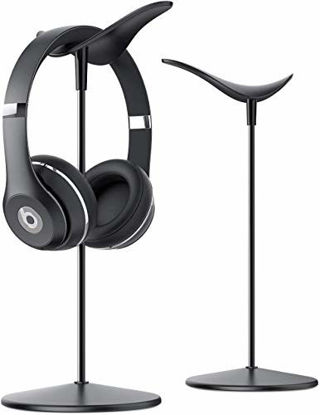 Picture of Headphone Stand, Desktop Headset Holder - Lamicall Desk Earphone Stand, for All Headsets Such as HyperX Gaming Headphones, Beats/Sony/Sennheiser Music Headphones - Black