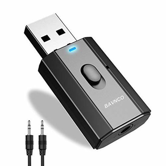 GetUSCart Bluetooth Car Adapter, BAVNCO USB 5.0 Wireless Bluetooth 3