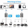 Picture of Bluetooth Car Adapter, BAVNCO USB 5.0 Wireless Bluetooth 3.5mm Aux Jack Stereo Transmitter Receiver Hands-Free Car Kit Built-in Micphone for Car/Home Stereo Headphone PC TV More(Black)