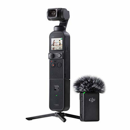 Picture of DJI Pocket 2 Creator Combo - 3 Axis Gimbal Stabilizer with 4K Camera, 1/1.7 CMOS, 64MP Photo, Pocket-Sized, ActiveTrack 3.0, Glamour Effects, YouTube TikTok Video Vlog, for Android and iPhone, Black