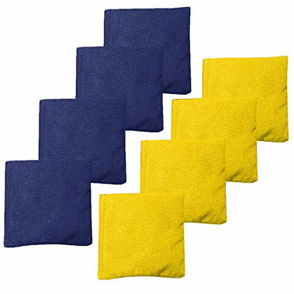 Picture of Play Platoon Weather Resistant Cornhole Bean Bags Set of 8 - Navy Blue & Yellow