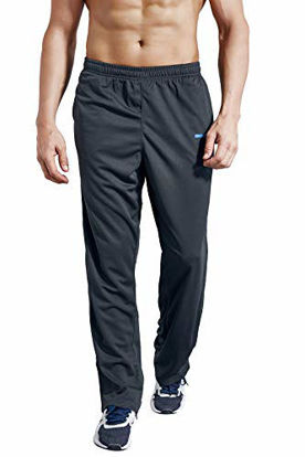 Picture of ZENGVEE Men's Sweatpant with Pockets Open Bottom Athletic Pants for Jogging, Workout, Gym, Running, Training(Solid Gray,XL)