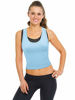 Picture of 4 Pieces Basic Crop Tank Tops Sleeveless Racerback Crop Sport Cotton Top for Women (Black, White, Blue, Pink, Medium)