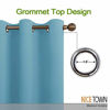 Picture of NICETOWN Window Treatment Thermal Insulated Solid Grommet Room Darkening Curtains/Drapes for Bedroom (Set of 2 Panels, 42 by 63 inches Long, Teal Blue=Light Blue)