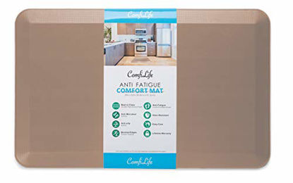 Picture of ComfiLife Anti Fatigue Floor Mat - 3/4 Inch Thick Perfect Kitchen Mat, Standing Desk Mat - Comfort at Home, Office, Garage - Durable - Stain Resistant - Non-Slip Bottom (20" x 32", Beige)