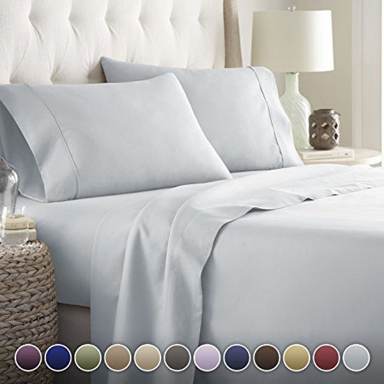 Picture of HC COLLECTION-Hotel Luxury Bed Sheets Set 1800 Series Platinum Collection, 4pc Deep Pocket,Wrinkle & Fade Resistant, Hypoallergenic (Full,Artic Ice Blue)