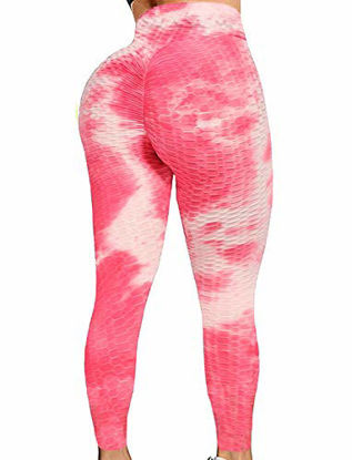 Picture of SEASUM Women's High Waist Yoga Pants Tummy Control Slimming Booty Leggings Workout Running Butt Lift Tights S