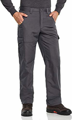 Picture of CQR Men's Tactical Pants, Water Repellent Ripstop Cargo Pants, Lightweight EDC Hiking Work Pants, Outdoor Apparel, Fleece Cargo(hlp001) - Charcoal, 32W x 32L