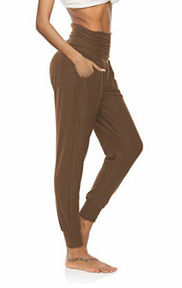 Picture of DIBAOLONG Womens Yoga Sweatpants Loose Workout Joggers Pants Comfy Lounge Pants with Pockets Brown S