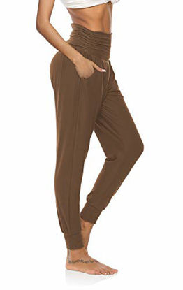 Picture of DIBAOLONG Womens Yoga Sweatpants Loose Workout Joggers Pants Comfy Lounge Pants with Pockets Brown S