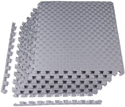 Picture of BalanceFrom 1" EXTRA Thick Puzzle Exercise Mat with EVA Foam Interlocking Tiles for MMA, Exercise, Gymnastics and Home Gym Protective Flooring (Gray), One Inch Thick, 24 Square Feet
