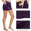 Picture of BALEAF Women's 5" High Waist Workout Yoga Running Compression Exercise Volleyball Shorts Side Pockets Purple XS
