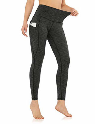 Picture of ODODOS Women's High Waisted Yoga Leggings with Pocket, Workout Sports Running Athletic Leggings with Pocket, Full-Length, SpaceDyeCharcoal,Medium