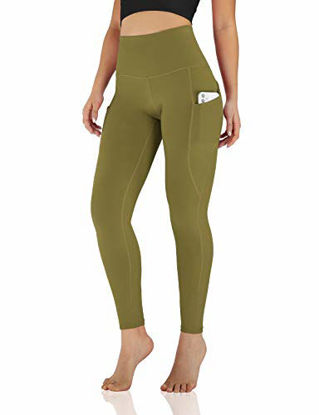 Picture of ODODOS Women's High Waisted Yoga Pants with Pocket, Workout Sports Running Athletic Pants with Pocket, Full-Length, Army, Small
