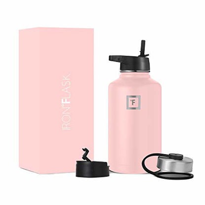 Picture of Iron Flask Sports Water Bottle - 64 Oz, 3 Lids (Straw Lid),Vacuum Insulated Stainless Steel, Modern Double Walled, Simple Thermo Mug, Hydro Metal Canteen