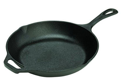 Picture of Lodge 10 Inch Cast Iron Chef Skillet. Pre-Seasoned Cast Iron Pan with Sloped Edges for Sautes and Stir Fry.