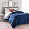 Picture of Linenspa All- Season Reversible Alternative Hypoallergenic-Plush Fill-Machine Washable Quatrefoil Microfiber Comforter, Oversized King, Navy/Graphite