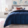 Picture of Linenspa All- Season Reversible Alternative Hypoallergenic-Plush Fill-Machine Washable Quatrefoil Microfiber Comforter, Oversized King, Navy/Graphite