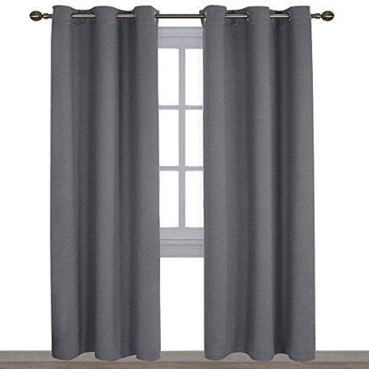 3 Pass Microfiber Noise Reducing NICETOWN Blackout Curtains Panels for Bedroom 