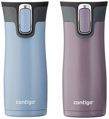 Picture of Contigo Autoseal West Loop 2.0 - Vacuum Insulated Stainless Steel Thermal Coffee Travel Mug - Keeps Drinks Hot or Cold for Hours - Fits Under Single-Serve Brewers- 16 Ounces, Earl Grey and Dark Plum