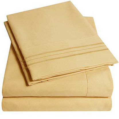 Picture of 1500 Supreme Collection Extra Soft RV Queen Sheets Set, Camel - Luxury Bed Sheets Set with Deep Pocket Wrinkle Free Hypoallergenic Bedding, Over 40 Colors, RV Queen Size, Camel
