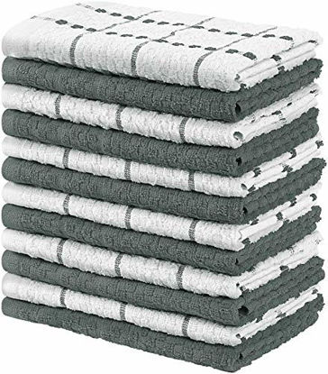 Picture of Utopia Towels Kitchen Towels, 15 x 25 Inches, 100% Ring Spun Cotton Super Soft and Absorbent Grey Dish Towels, Tea Towels and Bar Towels, (Pack of 12)