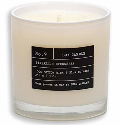 Picture of Lulu Candles | Pineapple Evergreen | Luxury Scented Soy Jar Candle | Hand Poured in The USA | Highly Scented & Long Lasting | 9 Oz. NO LID/NO Box