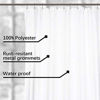 Picture of N&Y HOME Waterproof Fabric Clawfoot Tub Shower Curtain 180 x 70 inch All Wrap Around, 36 Hooks Included, Breathable Fabric, Machine Washable, White, 180x70