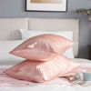 Picture of Bedsure Satin Pillowcase for Hair and Skin, 2-Pack - Standard Size (20x26 inches) Pillow Cases - Satin Pillow Covers with Envelope Closure, Coral