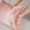 Picture of Bedsure Satin Pillowcase for Hair and Skin, 2-Pack - Standard Size (20x26 inches) Pillow Cases - Satin Pillow Covers with Envelope Closure, Coral