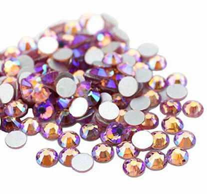 Picture of Jollin Glue Fix Crystal Flatback Rhinestones Glass Diamantes Gems for Nail Art Crafts Decorations Clothes Shoes(ss16 1440pcs, Pink AB)
