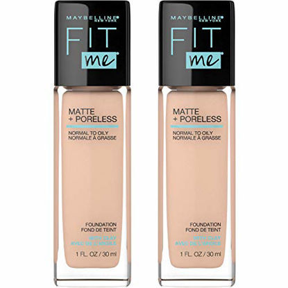 Picture of Maybelline Fit Me Matte + Poreless Liquid Foundation Makeup, Classic Beige, 2 COUNT