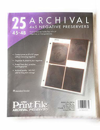 Picture of Archival Negative Pages Holds Four 4 x 5 Inches Negatives or Transparencies, Pack of 25
