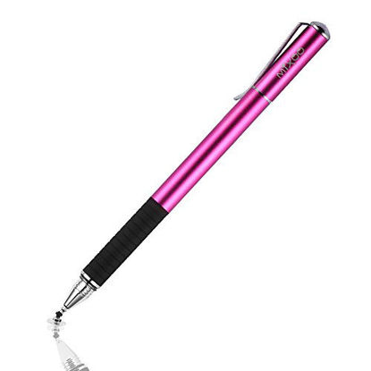Picture of Mixoo 2-in-1 Precision Disc & Fiber Stylus with 3 Replaceable Tips for Capacitive Touch Screen Devices (Purple)