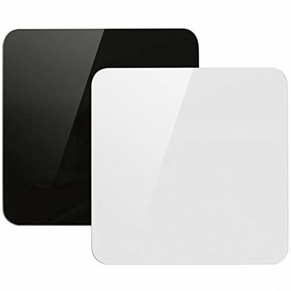Picture of Acrylic White & Black Reflective Display Table Riser for Professional Product Photography, KINJOEK 12 x 12 Inch, 30 x 30 cm Background Boards for Product Table Top Photography Shooting