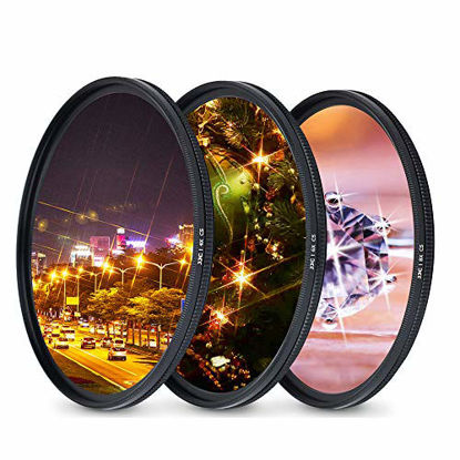 Picture of JJC 40.5mm Variable Star Filter Set for Sony A6000 A6100 A6300 A6400 A6500 A5100 A7C with E PZ 16-50mm or FE 28-60mm Kit Lens, 4 Points 6 Points 8 Points Cross Screen Starburst Effect Filter Kit