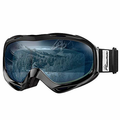 Picture of OutdoorMaster OTG Ski Goggles - Over Glasses Ski/Snowboard Goggles for Men, Women & Youth - 100% UV Protection (Black Frame + VLT 60.1% Light Blue Lens)