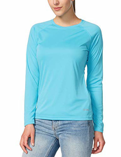 GetUSCart- BALEAF Women's Long Sleeve Shirts UPF 50+ Sun Protection SPF Dri  Fit Lightweight T-Shirt Outdoor Hiking Runing Fishing Blue Size M