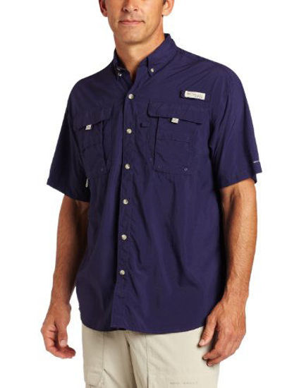 Columbia Men's PFG Bahama II Short Sleeve Shirt, Eclipse Blue, Medium