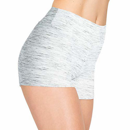 Picture of ALWAYS Women Workout Yoga Shorts - Premium Buttery Soft Solid Stretch Cheerleader Running Dance Volleyball Short Pants Space Dye Heather Grey S