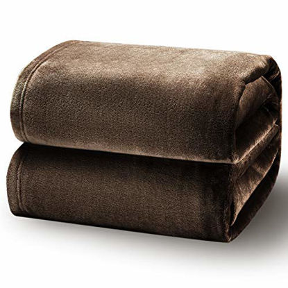 Picture of Bedsure Fleece Blanket King Size Brown Lightweight Super Soft Cozy Luxury Bed Blanket Microfiber