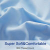 Picture of Sonoro Kate Bed Sheet Set Super Soft Microfiber 1800 Thread Count Luxury Egyptian Sheets 18-Inch Deep Pocket Wrinkle and Hypoallergenic-4 Piece(King Lake Blue)