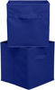 Picture of Amazon Basics Collapsible Fabric Storage Cubes Organizer with Handles, Navy - Pack of 6