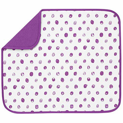 Picture of S&T INC. Absorbent, Reversible Microfiber Dish Drying Mat for Kitchen, 16 Inch x 18 Inch, Paint Dots