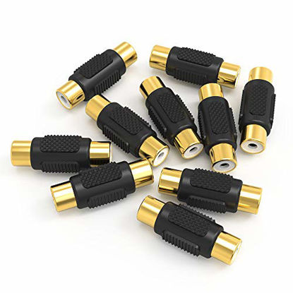 Picture of Electop 10 Pack Audio Video Gold RCA Female to Female Coupler Adapter